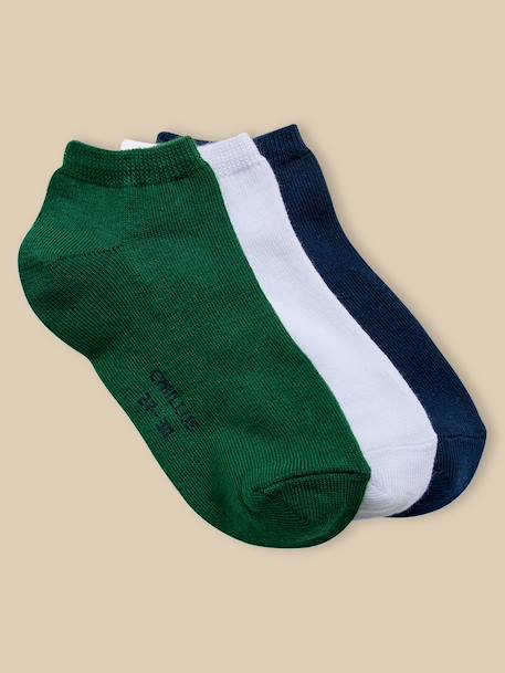 Socquettes unies par lot de 3 garçon Vert anglais+Vert clair multicolore 1 - vertbaudet enfant 