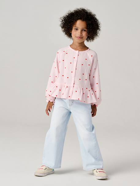 Jean fille large bleu moyen+denim black+denim bleached+denim brut+denim gris+stone 16 - vertbaudet enfant 