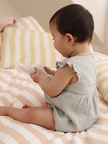 Barboteuse bébé fille en gaze de coton vert sauge 8 - vertbaudet enfant 