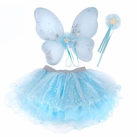 Déguisement enfant fée jupe ailes et baguette Bleu 2 - vertbaudet enfant 