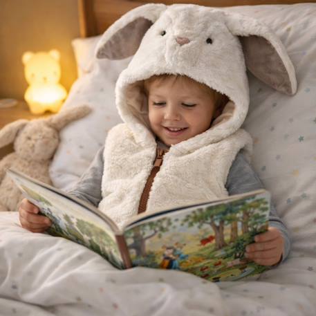 Gilet sans manches enfant pilou pilou à capuche Beige+Écru 8 - vertbaudet enfant 