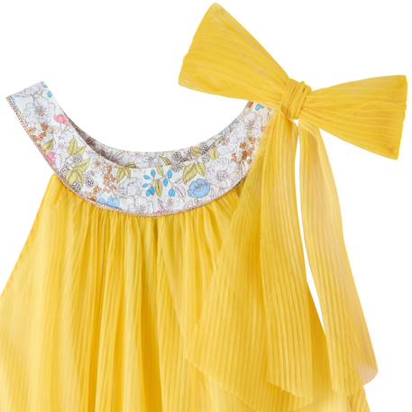 Robe demoiselle d'honneur  col liberty   alizée Jaune fleuri rose bleu+Rose fleuri multicolore 4 - vertbaudet enfant 