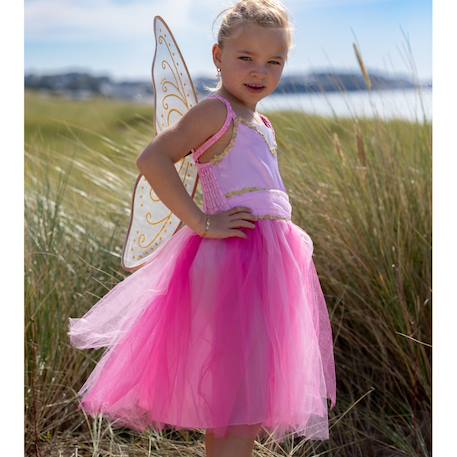 Déguisement enfant robe de fée noa avec ailes dorées Rose 1 - vertbaudet enfant 