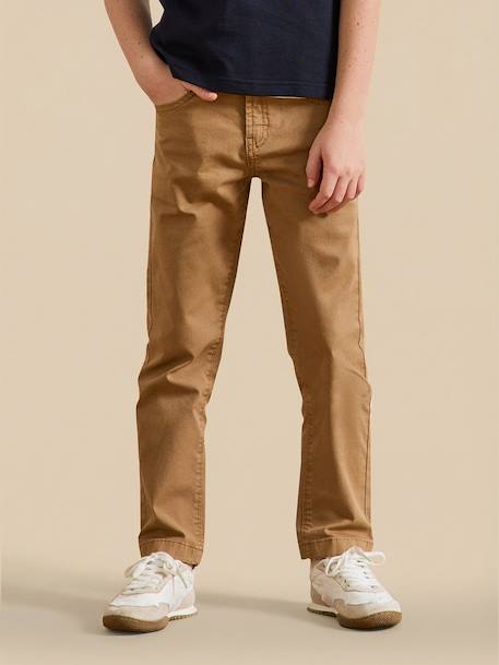 Pantalon 5 poches garçon Denim bleu+Kaki+Marine clair+Toffee 13 - vertbaudet enfant 