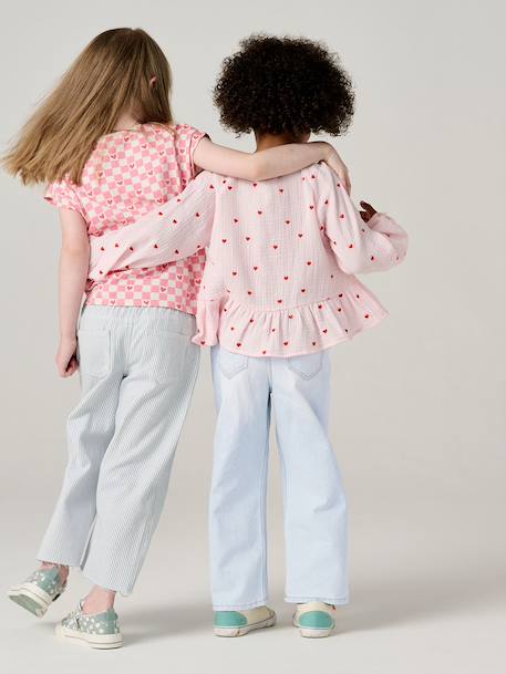 Jean fille large bleu moyen+denim black+denim bleached+denim brut+denim gris+stone 21 - vertbaudet enfant 