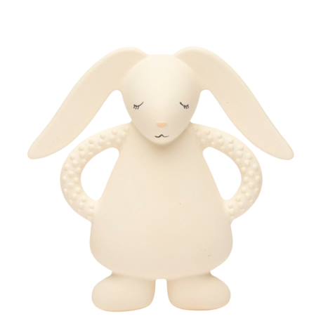 Lapin de dentition en caoutchouc naturel gris Crème 1 - vertbaudet enfant 