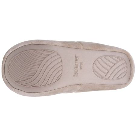 Chaussons slippers velours, semelle gomme antidérapante Beige 5 - vertbaudet enfant 