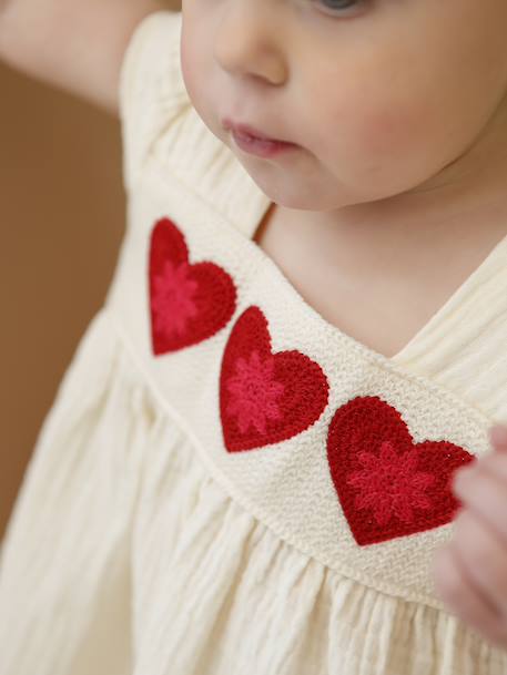 Robe bébé fille crochet cœurs écru 5 - vertbaudet enfant 
