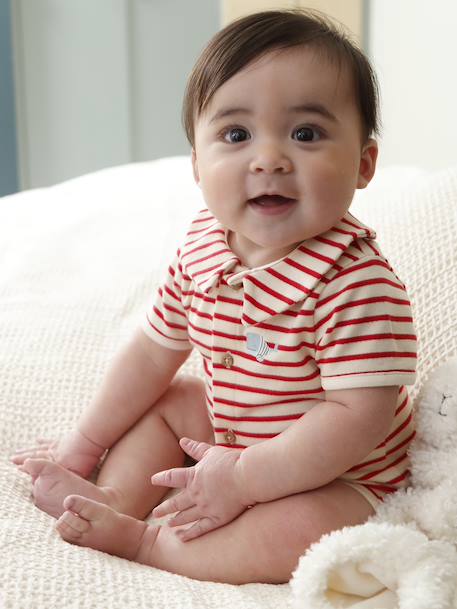 Combinaison naissance écru+rouge 8 - vertbaudet enfant 