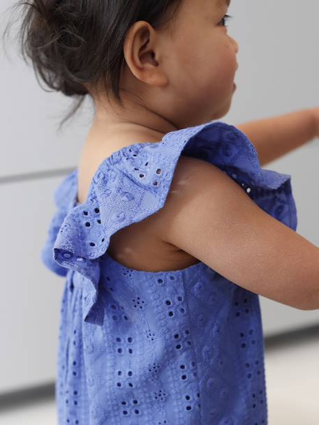 Combishort bébé fille broderie bleu électrique+rose bonbon 7 - vertbaudet enfant 