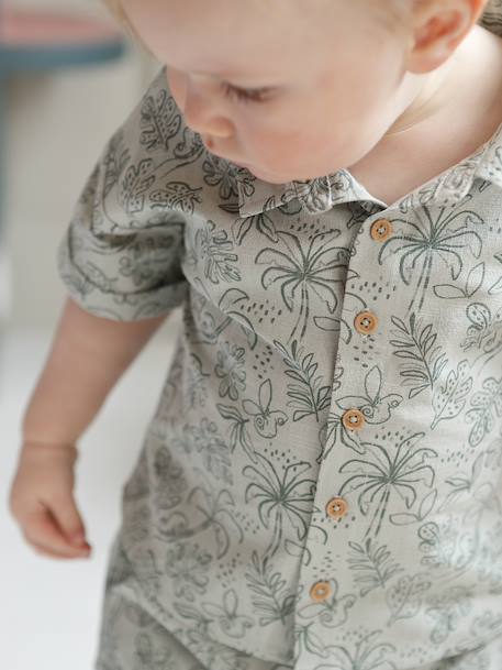 Ensemble chemise short bébé garçon vert sauge 8 - vertbaudet enfant 