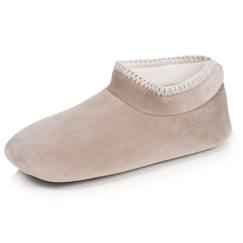 -Chaussons bottillons velours, semelle gomme antidérapante