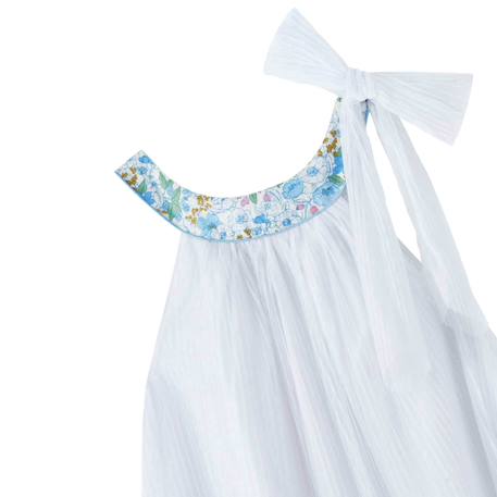 Robe demoiselle d'honneur   liberty     alizee Blanc fleuri bleu 5 - vertbaudet enfant 