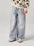 Jean fille large bas effiloché denim bleached+gris+stone 19 - vertbaudet enfant 