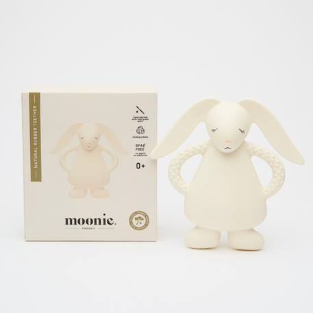 Lapin de dentition en caoutchouc naturel gris Crème 2 - vertbaudet enfant 