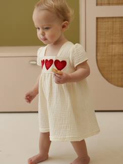 Bébé-Robe, jupe-Robe bébé fille crochet cœurs