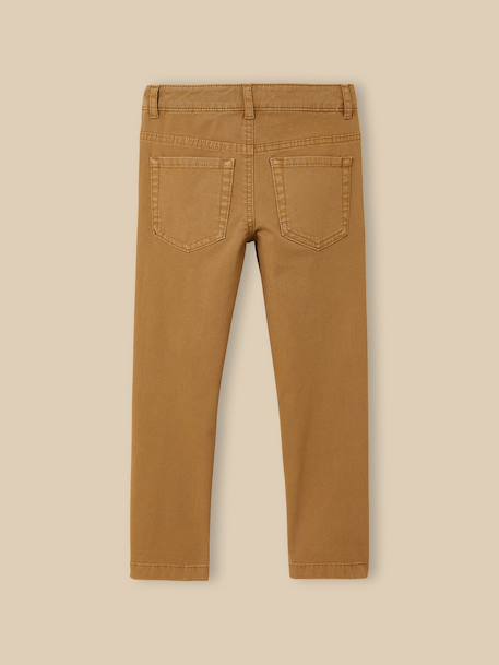 Pantalon 5 poches garçon Denim bleu+Kaki+Marine clair+Toffee 14 - vertbaudet enfant 
