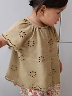 Bébé-Chemise, blouse-Blouse manches courtes broderie anglaise