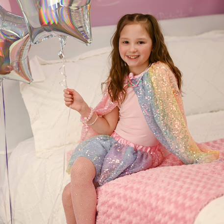 Déguisement enfant cape à sequins pastel Multicolore 1 - vertbaudet enfant 