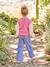 Jean large fille brodé bleu moyen+denim bleached 14 - vertbaudet enfant 