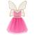 Déguisement enfant robe de fée noa avec ailes dorées Rose 2 - vertbaudet enfant 