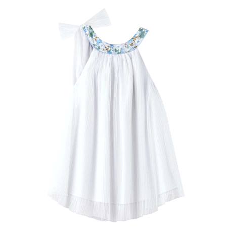 Robe demoiselle d'honneur   liberty     alizee Blanc fleuri bleu 4 - vertbaudet enfant 