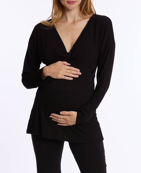 T-shirt manches longues de grossesse et d'allaitement louna Bleu nuit+Noir 7 - vertbaudet enfant 