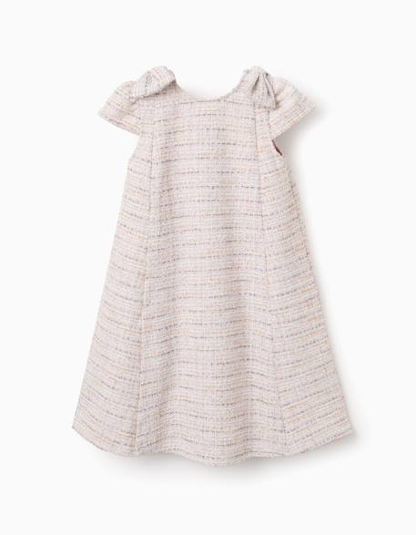 Robe évasée en tweed avec nœuds décoratifs Rose clair 2 - vertbaudet enfant 