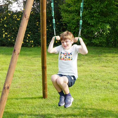 Anneaux de gymnastique agrès balançoire pour portique bois 1,95 à 2,50 m Vert 2 - vertbaudet enfant 