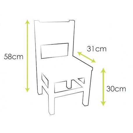 Lot de 2 chaises enfant en bois  4-7 ans Vert sauge 5 - vertbaudet enfant 