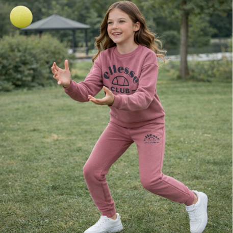Ensemble sweat et pantalon jogging fille à imprimé Rose 2 - vertbaudet enfant 