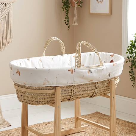 Couffin bébé avec matelas habillage et drap housse gallina Écru – motif poules champêtre 2 - vertbaudet enfant 