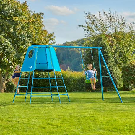 Bras de portique 1 balançoire explorer tour métal Bleu - vert 2 - vertbaudet enfant 