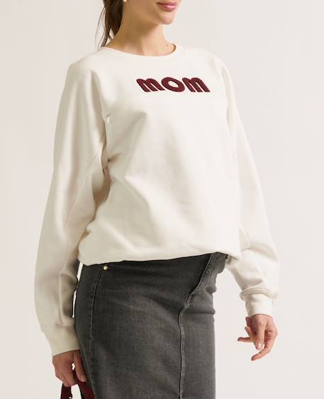 Sweat de grossesse et allaitement mom Ivoire+Prune 4 - vertbaudet enfant 