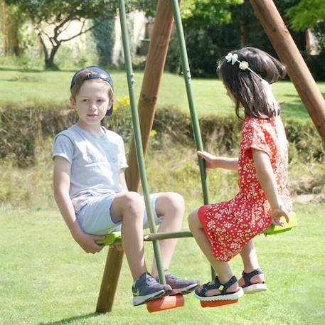 Siège balançoire double face à face Vert olive 2 - vertbaudet enfant 