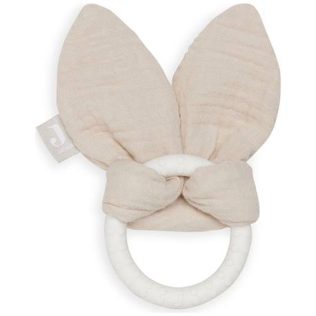 Anneau de dentition bunny ears en coton et silicone Ecru 1 - vertbaudet enfant 