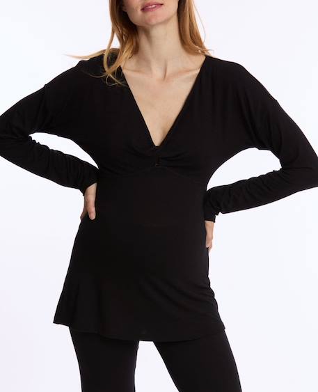 T-shirt manches longues de grossesse et d'allaitement louna Bleu nuit+Noir 11 - vertbaudet enfant 