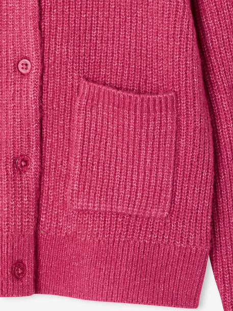 Gilet fille maille fine mousseuse corail+gris chiné+pivoine 11 - vertbaudet enfant 
