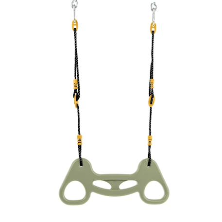 Balançoire trapèze anneaux  plastique h190-250cm Vert kaki - noir - moutarde 2 - vertbaudet enfant 