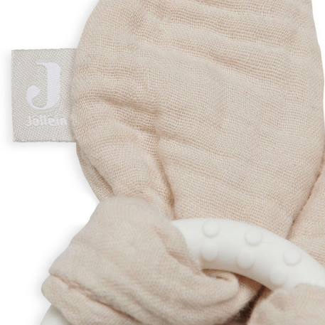 Anneau de dentition bunny ears en coton et silicone Ecru 2 - vertbaudet enfant 