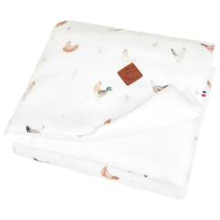 Puériculture-Chancelières, plaid-Couverture réversible en satin de coton gallina