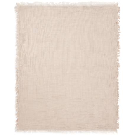 Couverture en gaze de coton fringe stripe biscuit (75 x 100 cm) Beige 5 - vertbaudet enfant 