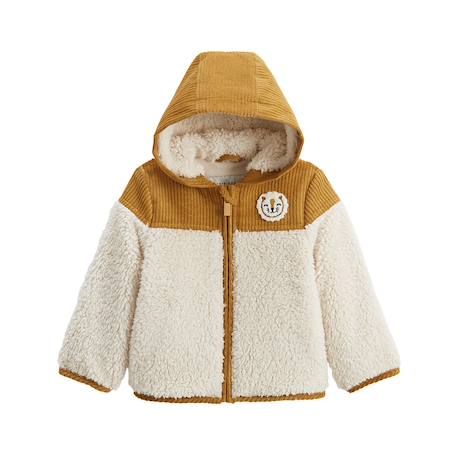 Veste enfant intérieur polaire avec capuche charly Camel 2 - vertbaudet enfant 