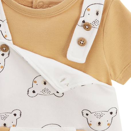 Ensemble salopette bébé et t-shirt mini rêve Ecru 4 - vertbaudet enfant 