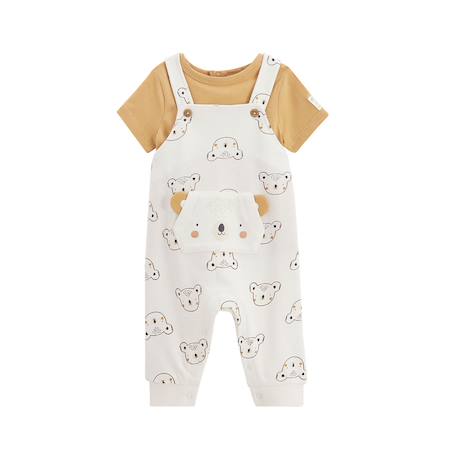 Ensemble salopette bébé et t-shirt mini rêve Ecru 2 - vertbaudet enfant 