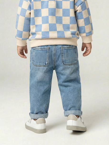 Jean bébé facile à enfiler denim brut+double stone+stone 8 - vertbaudet enfant 