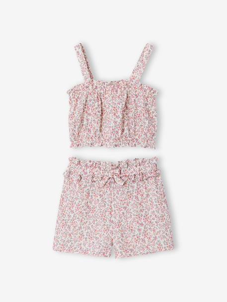 Fille-Ensemble short fille gaze coton