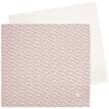 Lot de 2 langes bébé en bambou et coton 70 x 70 cm Mauve 2 - vertbaudet enfant 