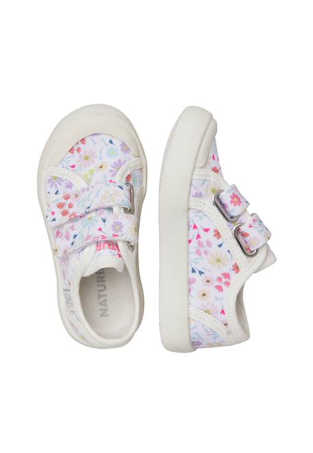 Baskets en tissu avec fermeture scratch summer vl. Blanc-lilas- 4 - vertbaudet enfant 