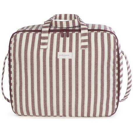 Valise de maternité en coton imperméable avec bandoulière ajustable Mauve 1 - vertbaudet enfant 